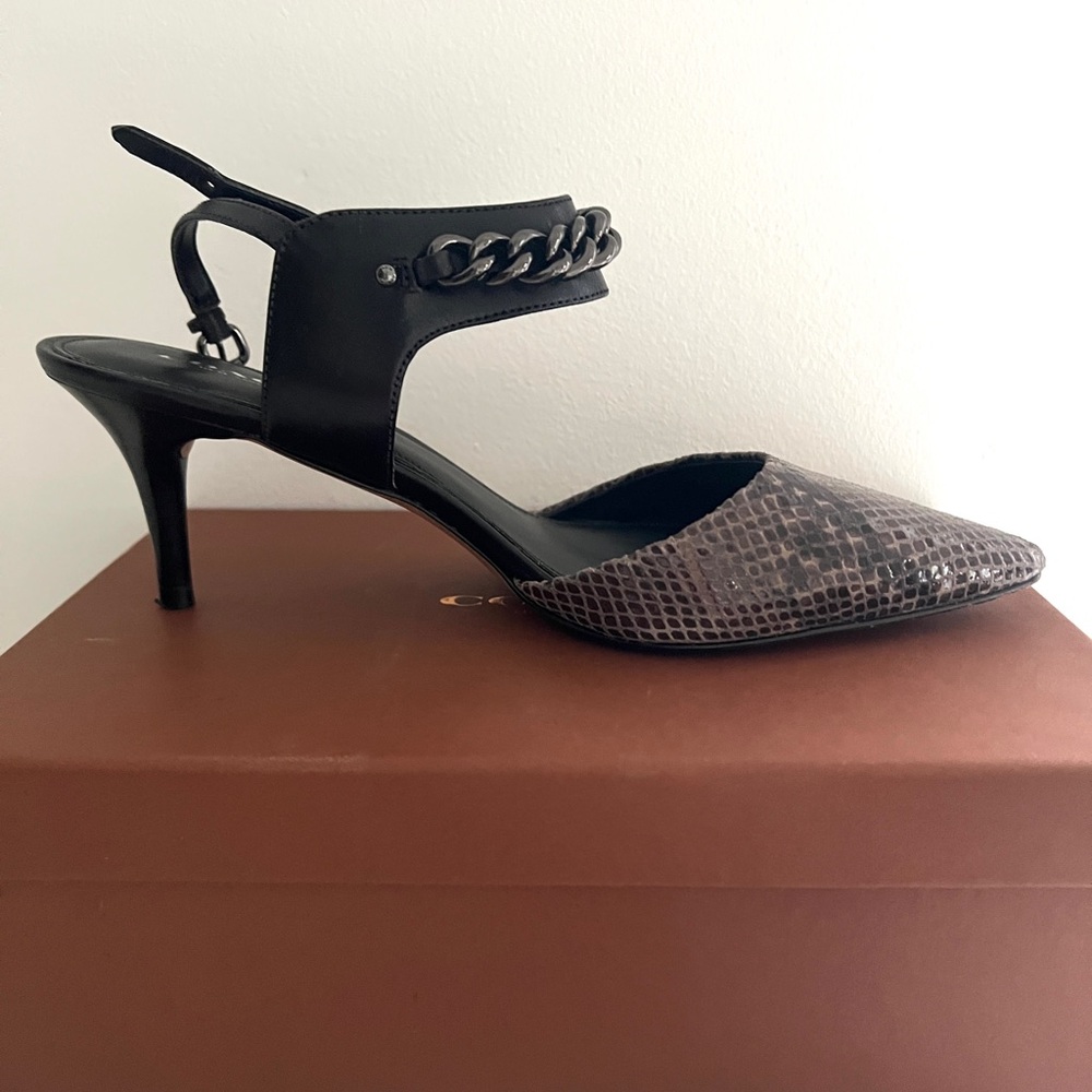 Coach Black and Gray snake with Chain Detail